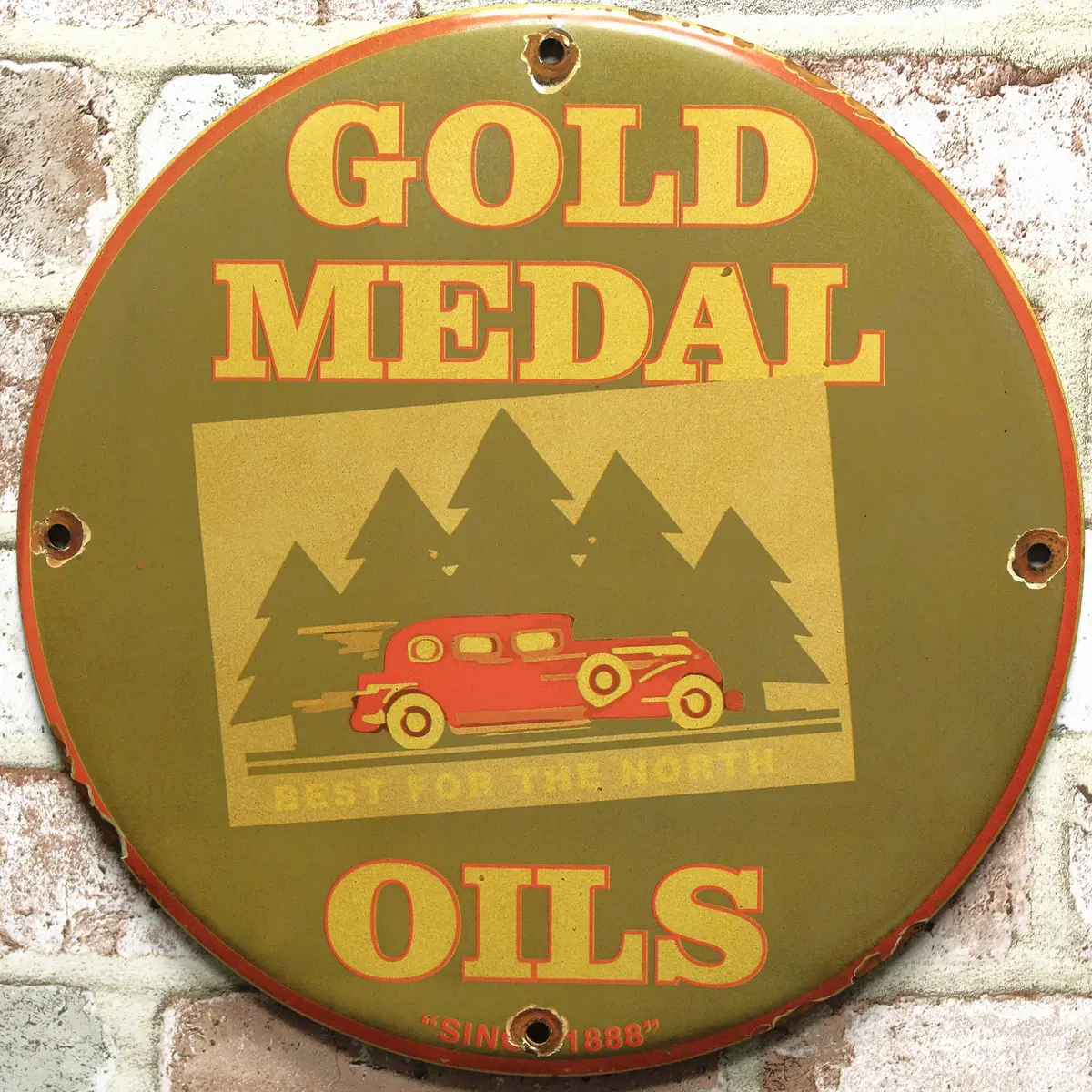 Gold Medal Oils Best For The North Porcelain Enamel Sign (12In) 1