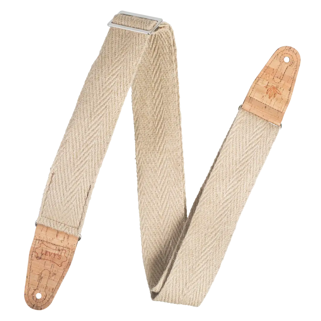 Levy's Vegan Hemp Series Mh8p-Nat Guitar Strap *Free Shipping In The Usa* 1