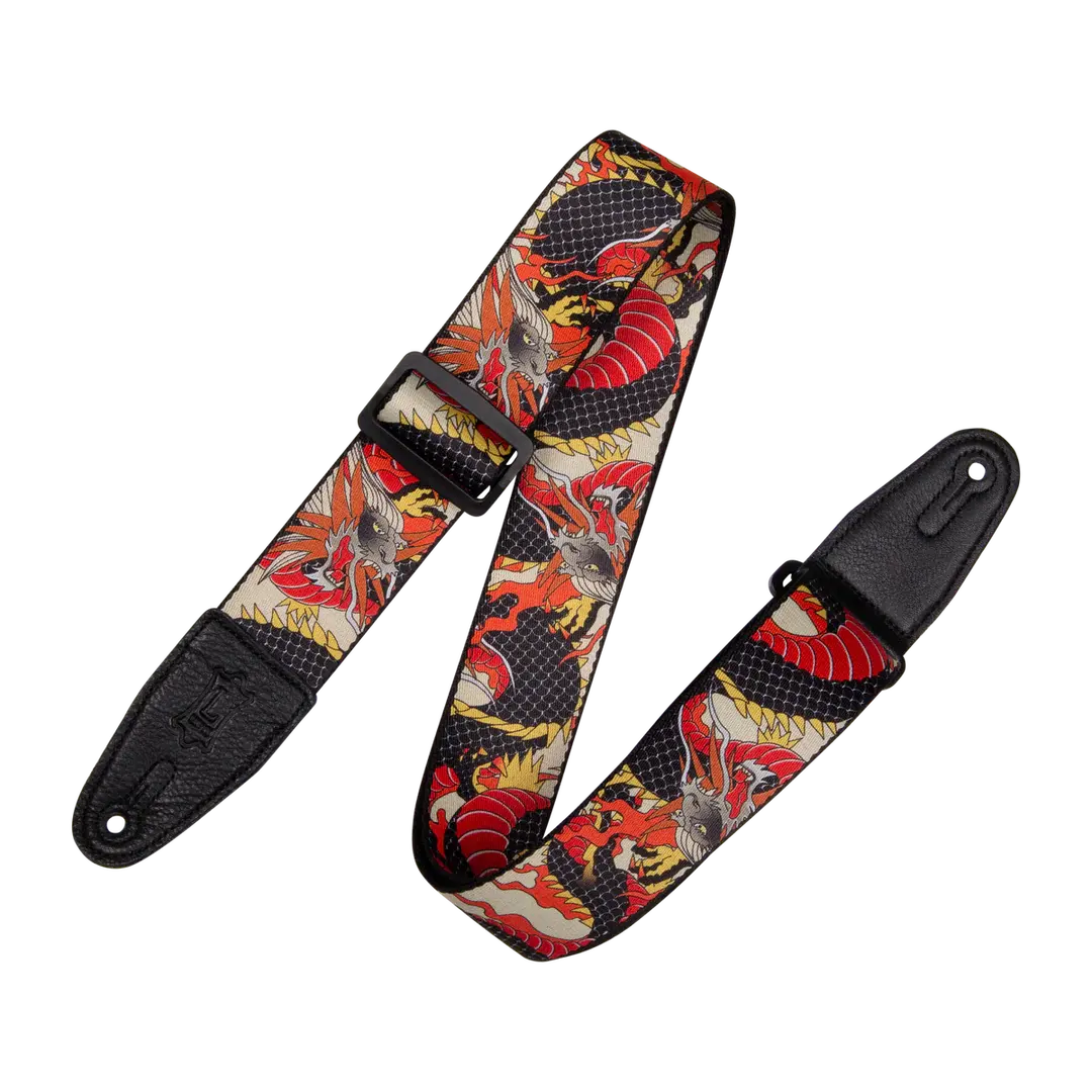 Levy's Mpd2-123 Red Dragon Polyester Guitar Strap *Free Shipping In The Usa* 1