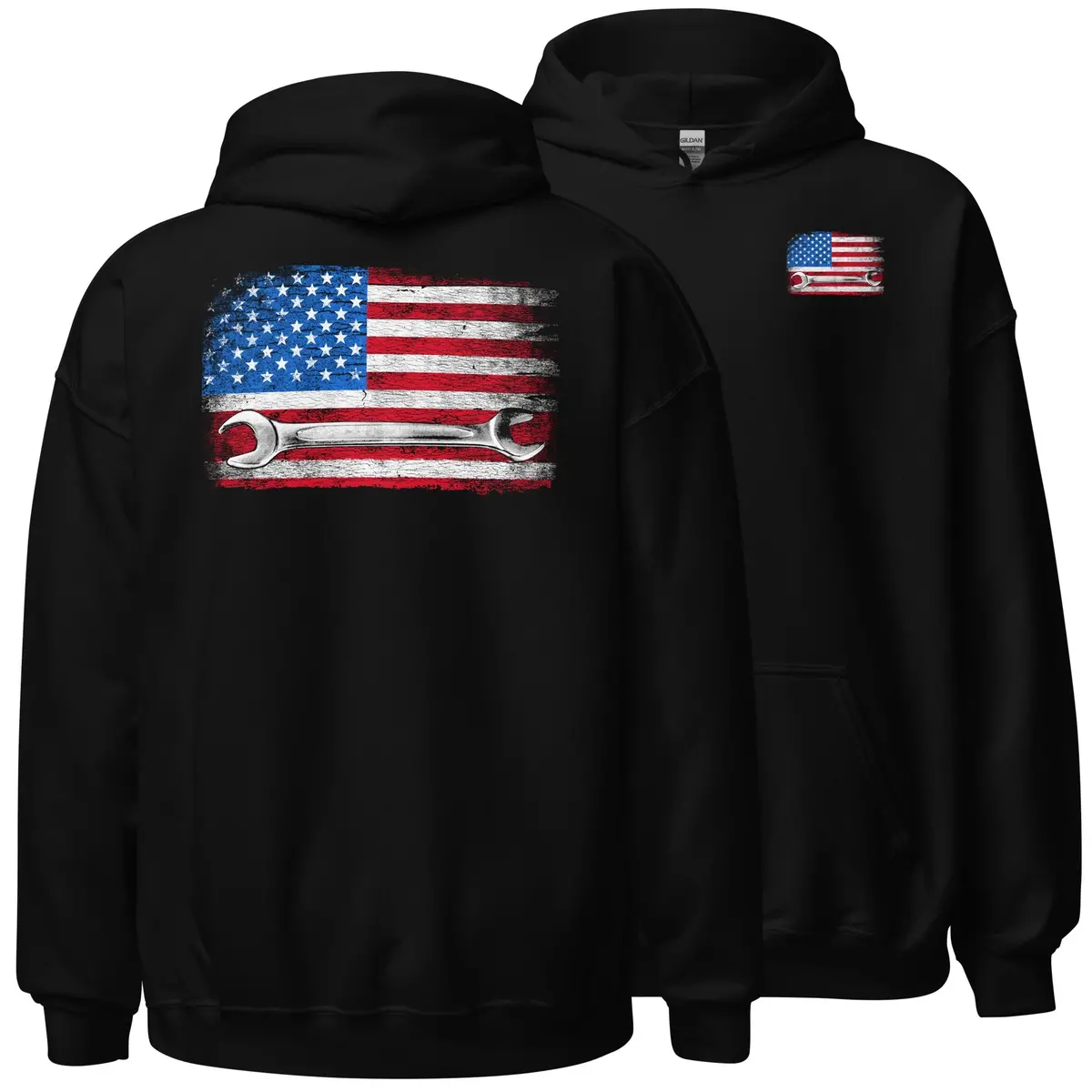 American Flag Mechanic Hoodie Sweatshirt 1
