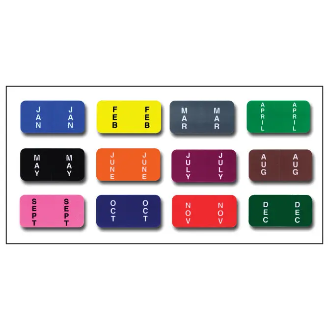 File Right Month Labels Ringbooks Set – 1-1/2" × 3/4" Laminated Month File Labels (Jan To Dec) – 270 Durable Premium Labels For Automotive Workshops & Office Document Management 1