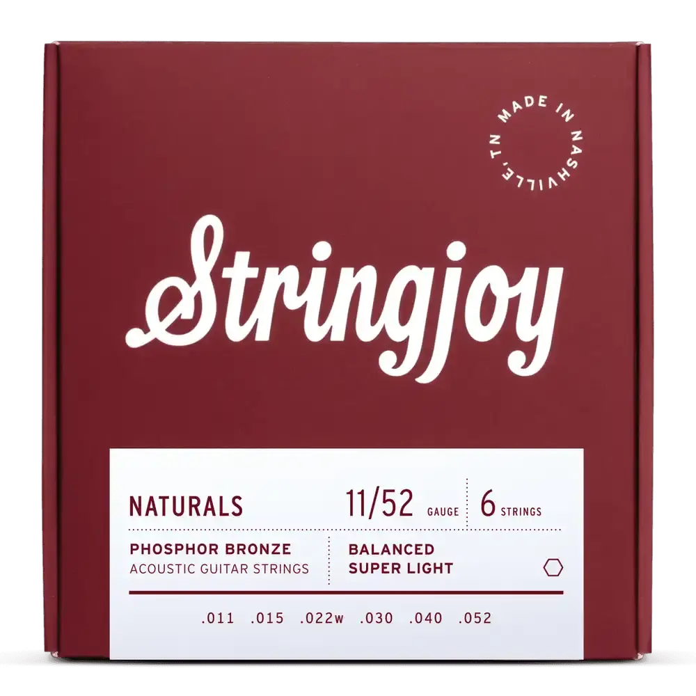 Stringjoy Naturals | Super Light Gauge (11-52) Phosphor Bronze Acoustic Guitar Strings 1