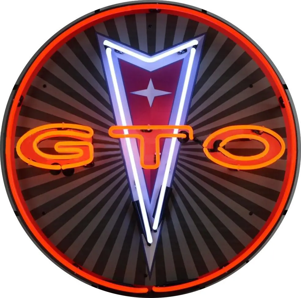 Pontiac Gto Single-Sided Neon Porcelain Box Sign 1