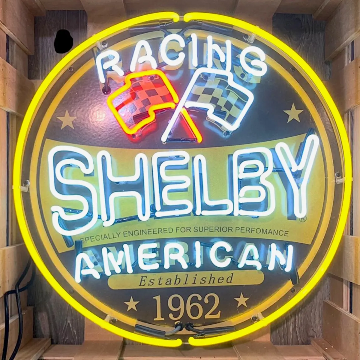 Shelby American Racing 1962 Neon Porcelain Sign With Can 1
