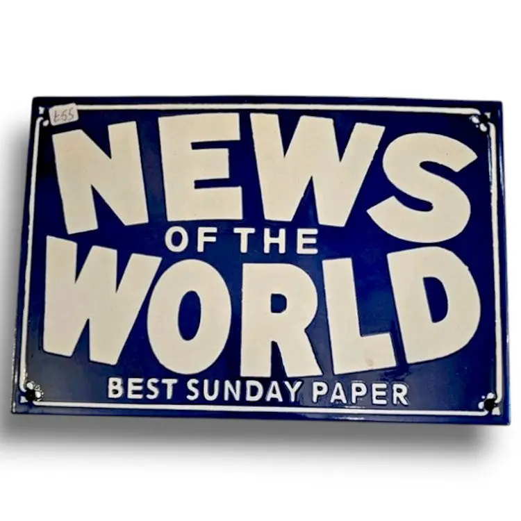 News Of The World Porcelain Enamel Vintage Metal Reproduction 1