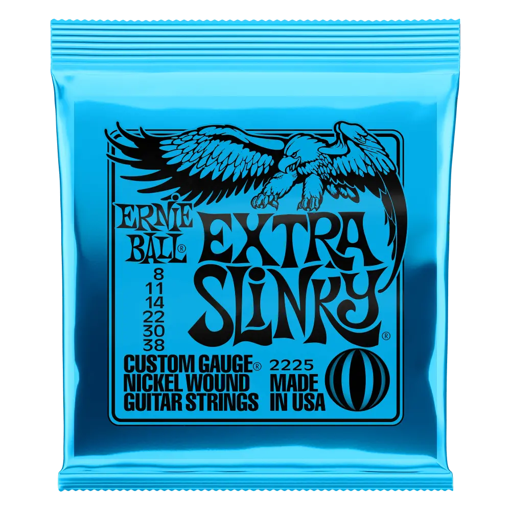 Ernie Ball 2225 Extra Slinky Nickel Wound Electric Guitar Strings 8-38 Gauge 1