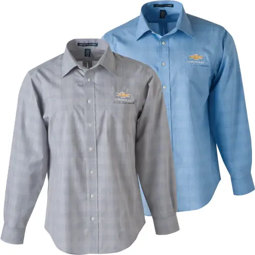 Chevrolet Men's Gold Bowtie Glen Plaid Shirt 1