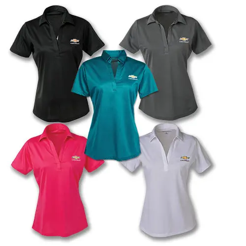 Ladies Chevrolet Gold Bowtie Silk Touch Polo 1