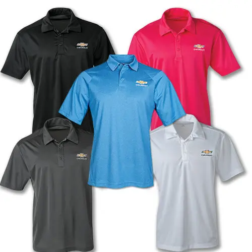 Men's Chevrolet Gold Bowtie Silk Touch Polo 1