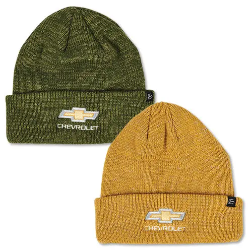 Chevrolet Gold Bowtie Heathered Knit Beanie 1