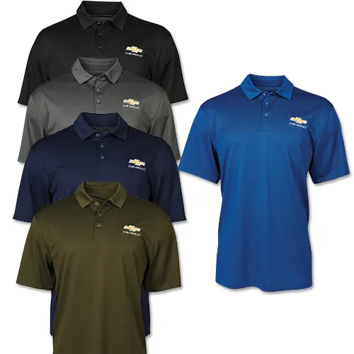 Men’S Chevrolet Gold Bowtie Uv Choice Pique Polo 1