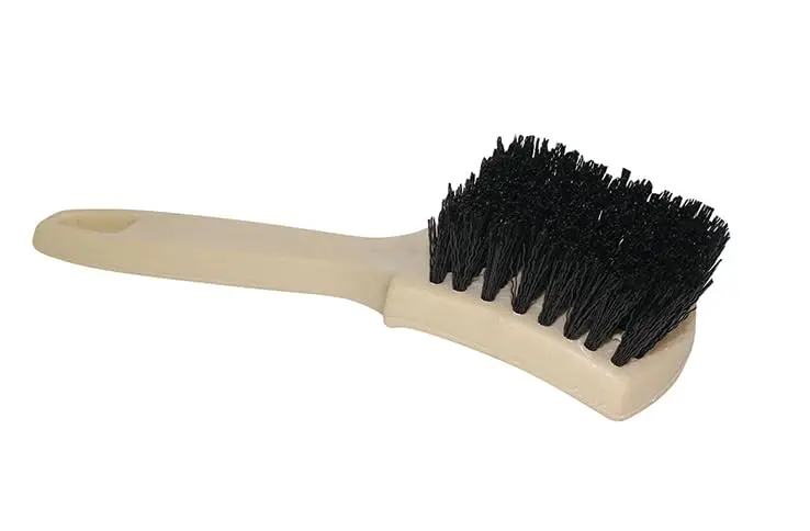 Nylon White Wall Brush With 1" Sturdy Bristles And 8-1/2" Ergonomic Handle – Multi-Purpose Tire Sidewall Cleaner, Automotive Detail Brush, Carpet & Upholstery Scrubbing Tool 1