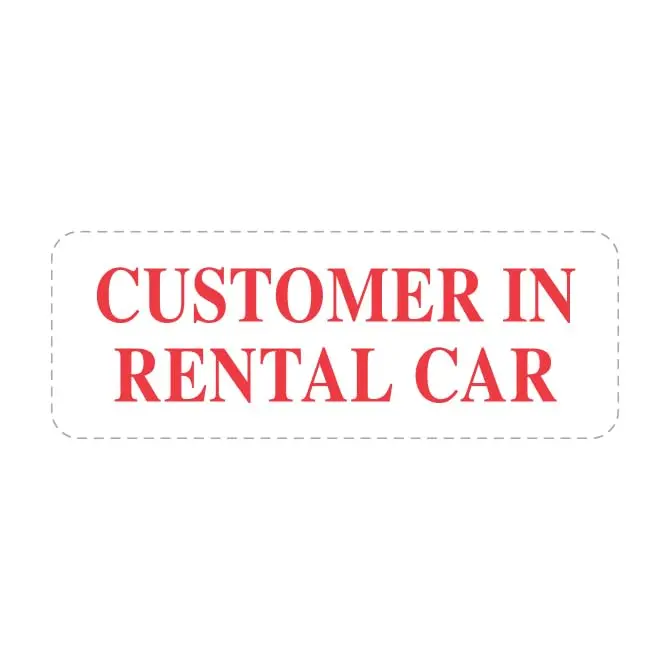 Professional Grade Self-Inking Stamps (Customer In Rental Car) – 2-3/8" W × 7/8" H – Vibrant Red Ink Rubber Stamp With Re-Inkable Pull-Out Pad – Durable For Automotive Rental Services & Fleet Management 1
