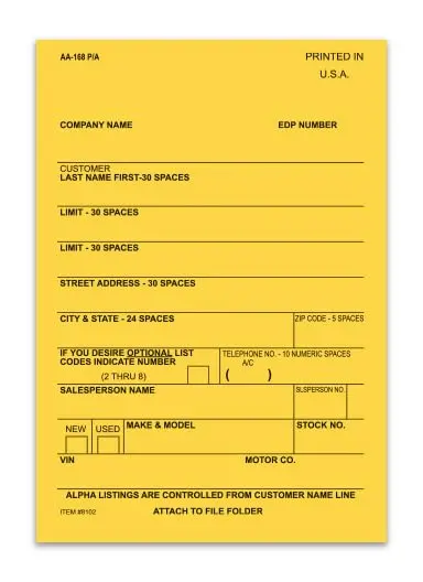 Premium Vehicle Deal Labels For Automotive Dealerships - 3-5/16" × 4-3/4" 1-Part Yellow Permanent Adhesive Back Labels - High Visibility Auto Sales Stickers For Vehicle Transactions 1