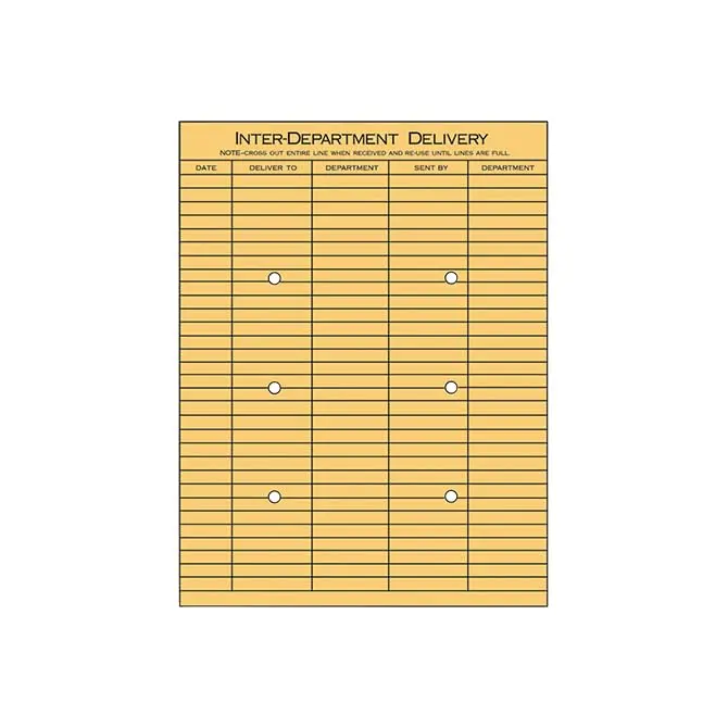 Professional Grade String & Button Interoffice Envelope - 10" X 13" Heavy-Duty Mail Envelope With 5-Column Format - Reinforced Kraft Paper For Secure Document Transfer And Multiple Reuses 1