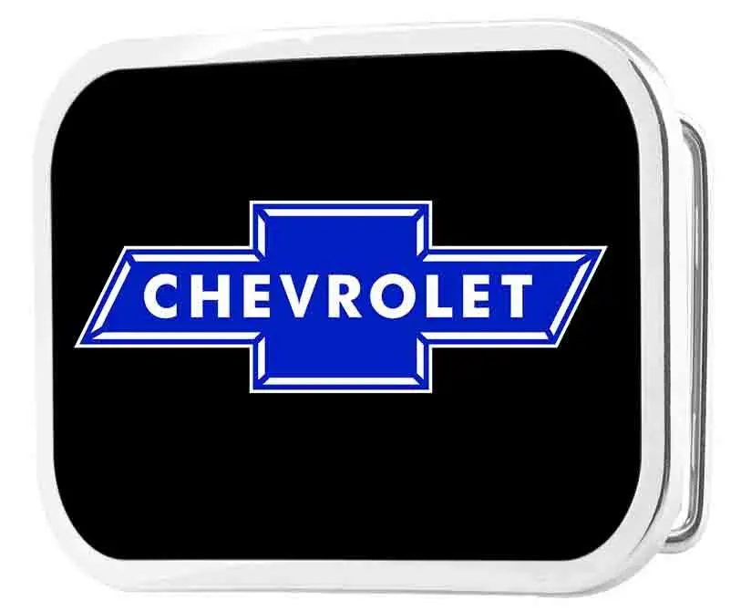 Chevy Bowtie Framed Fcg Black & Blue - Chrome Rock Star Buckle 1