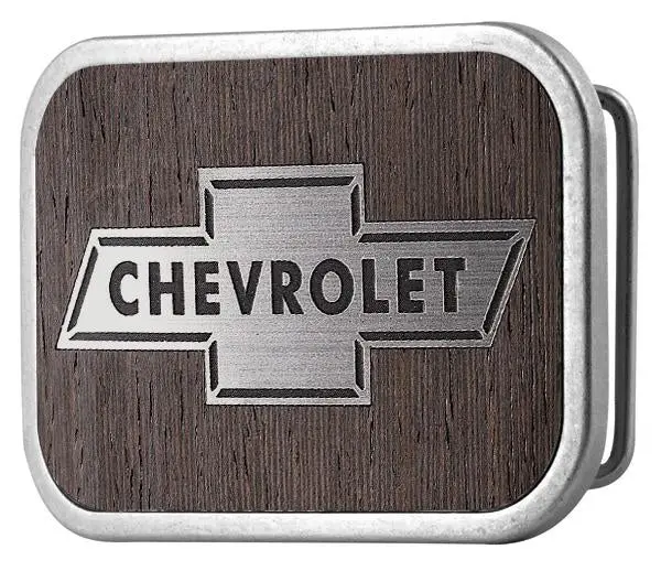 Chevy Bowtie Framed Marquetry Black Walnut Matte Rock Star Buckle 1