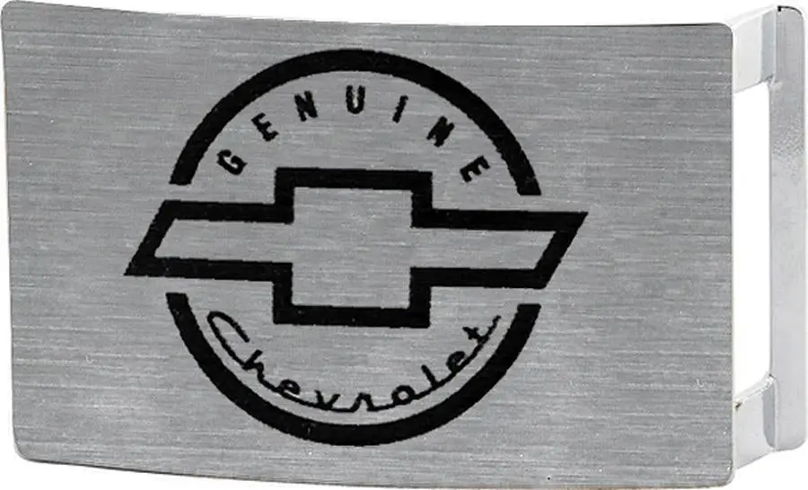 Genuine Chevrolet Rock Star Buckle - Brushed Silver/Black 1