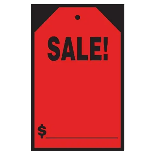 Vibrant Red Sale Price Window Stickers & Hang Tags – Large 7" X 11" – Durable Vinyl Decals For Car Dealerships & Retail Promotions 1