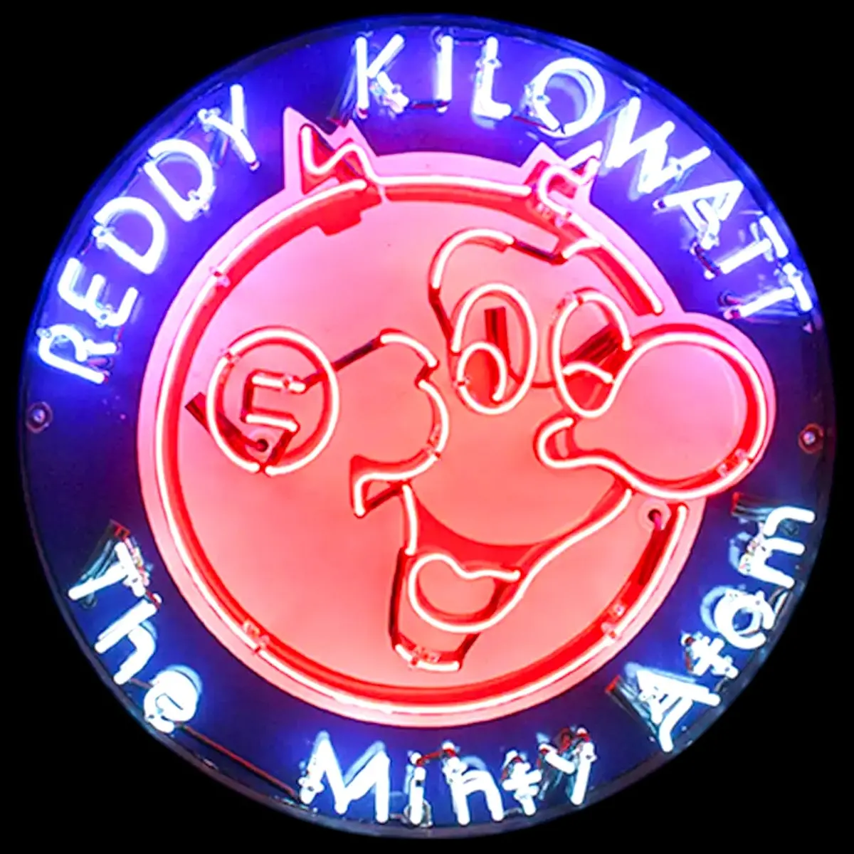 Reddy Kilowatt Mighty Atom Retro Neon Porcelain Sign With Can 1