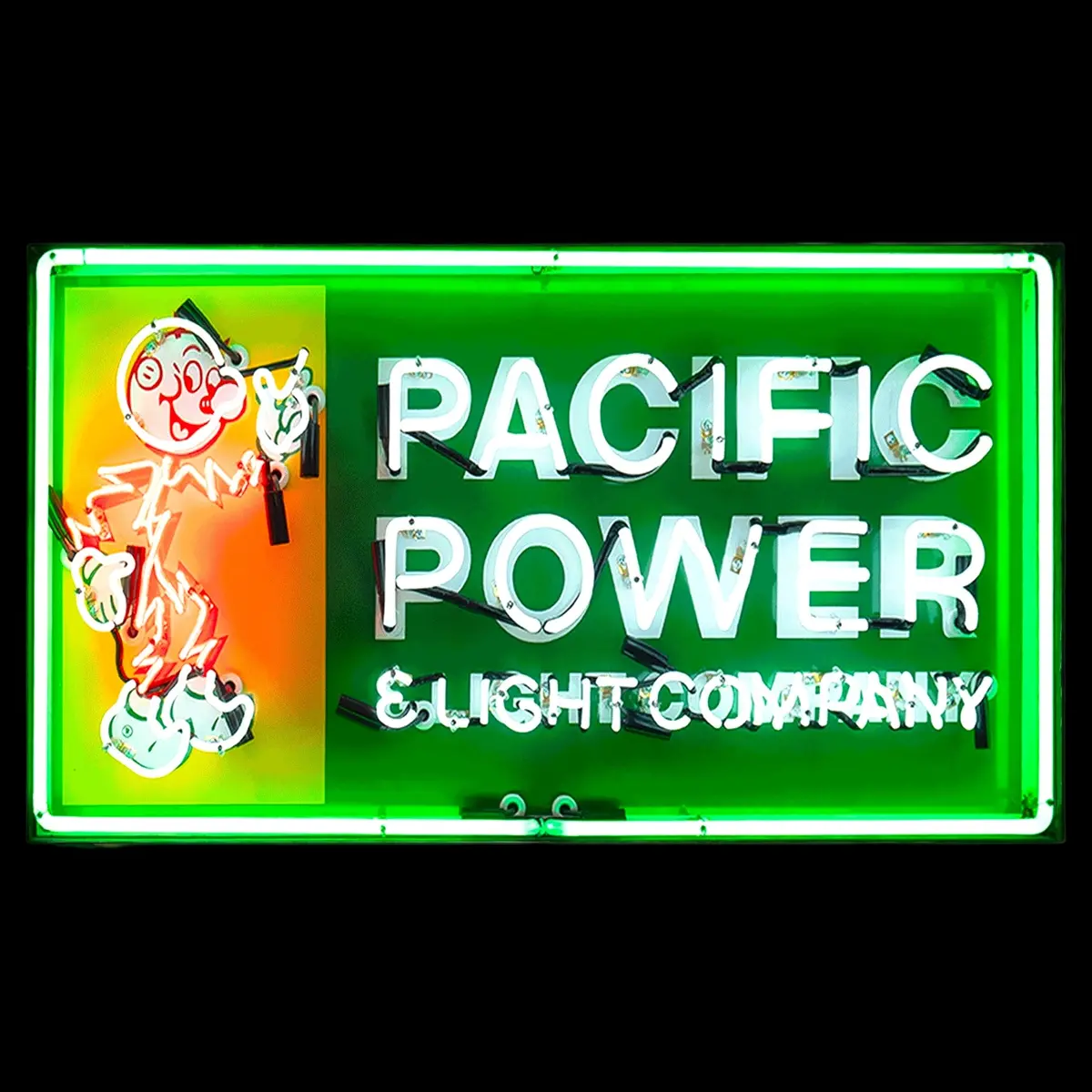 Reddy Kilowatt Pacific Power & Light Neon Porcelain Can Sign 1