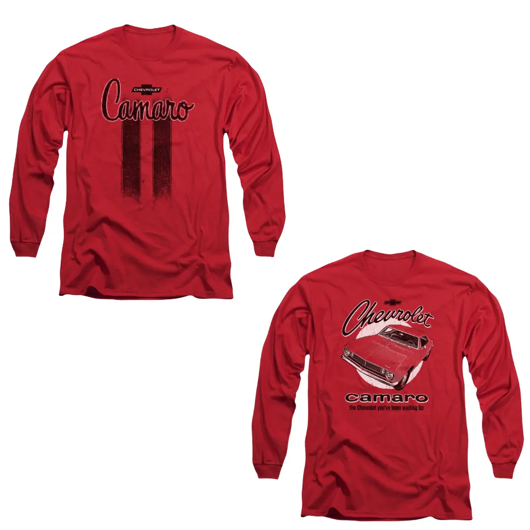 Retro Red Camaro Long Sleeve Bundle – Vintage Graphic + Stripes 1