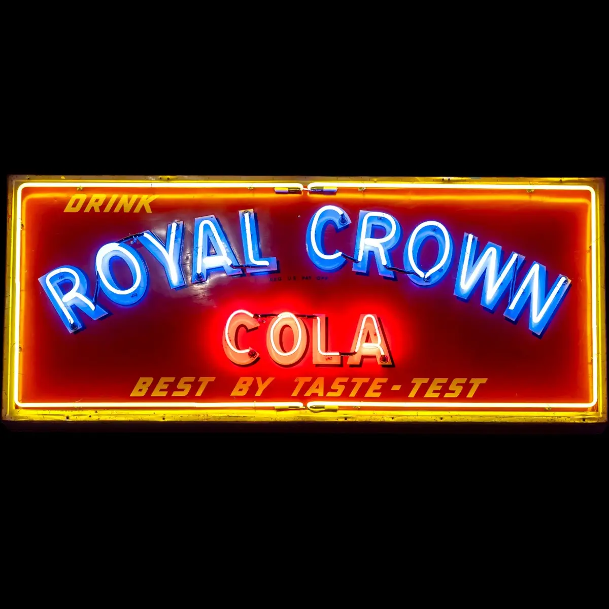 Royal Crown Cola Neon Porcelain Panel Sign Vintage Lighted Soda Display With Can 1