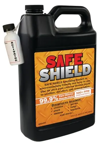 Vehicle Sanitizing System With Chlorine Dioxide (Clo2) Solution - Includes Solution Bottle And Jug - Complete Disinfection Kit For Car Dealerships - Ensures Safe And Clean Environment For Auto Shops - 3.785 Liters/Gallon 1