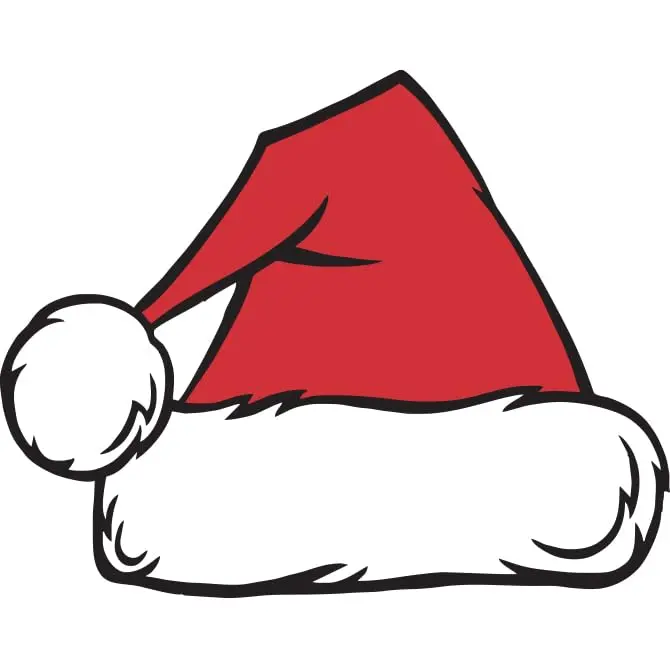 Santa Hat Window Stickers - Vibrant Red Christmas Holiday Stickers - Durable, Weatherproof Vinyl With Easy On/Off Adhesive - Back Slit For Seamless Installation - 8-1/2" X 6-3/4" 3