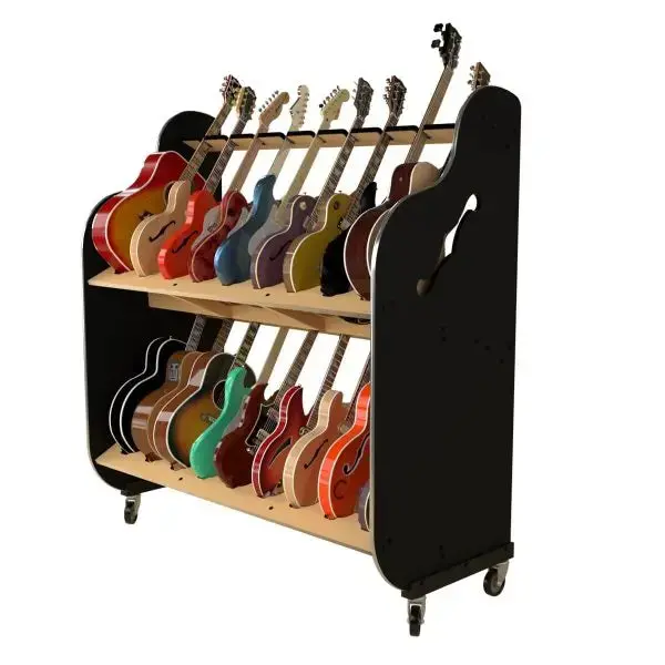 A&S Products Spdg9 The Session-Pro Double-Stack Mobile Guitar & Case Shelf Rack *Free Shipping In The Us* 1