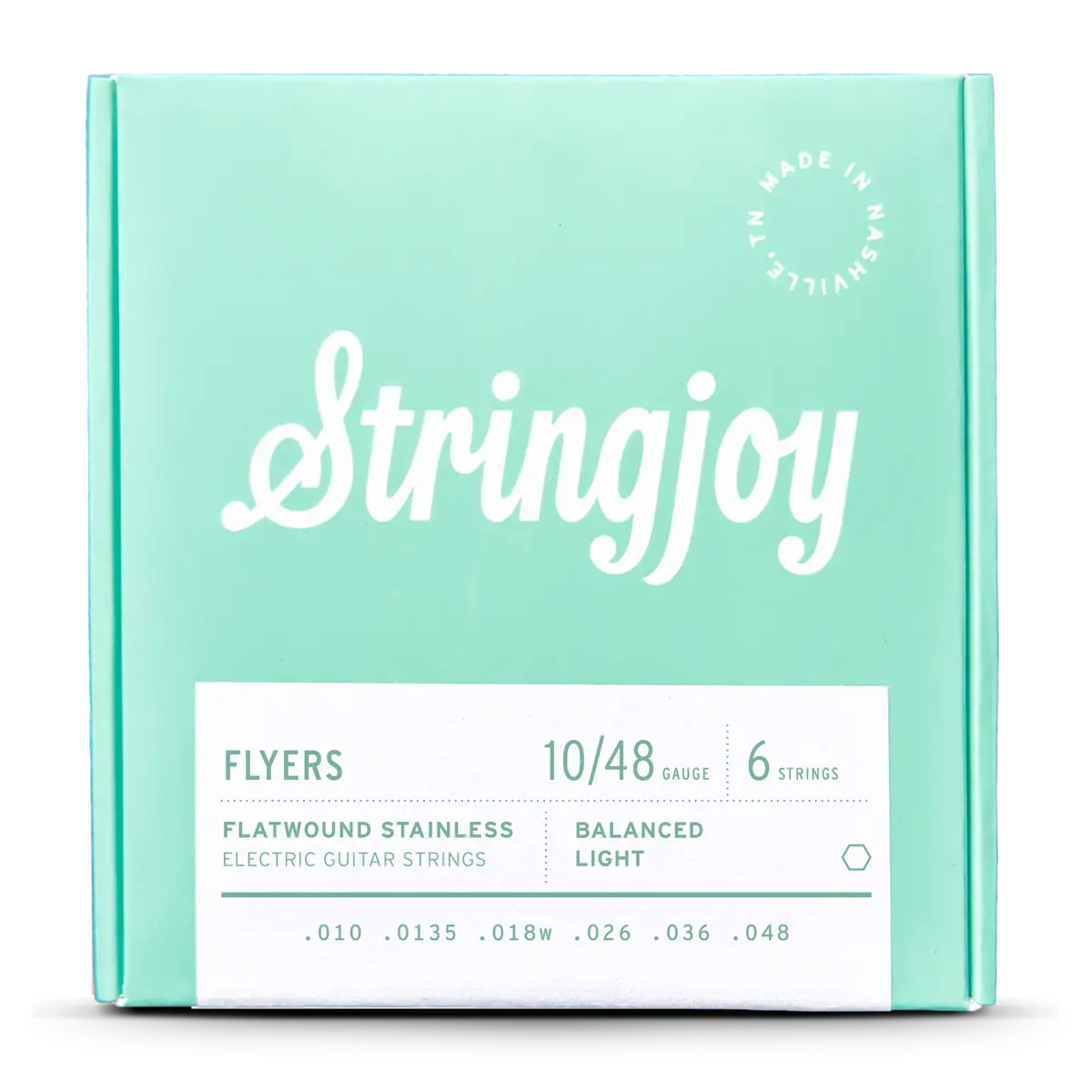 Stringjoy Flyers Flatwound Stainless Electric Guitar Strings Balanced Light 10-48 1