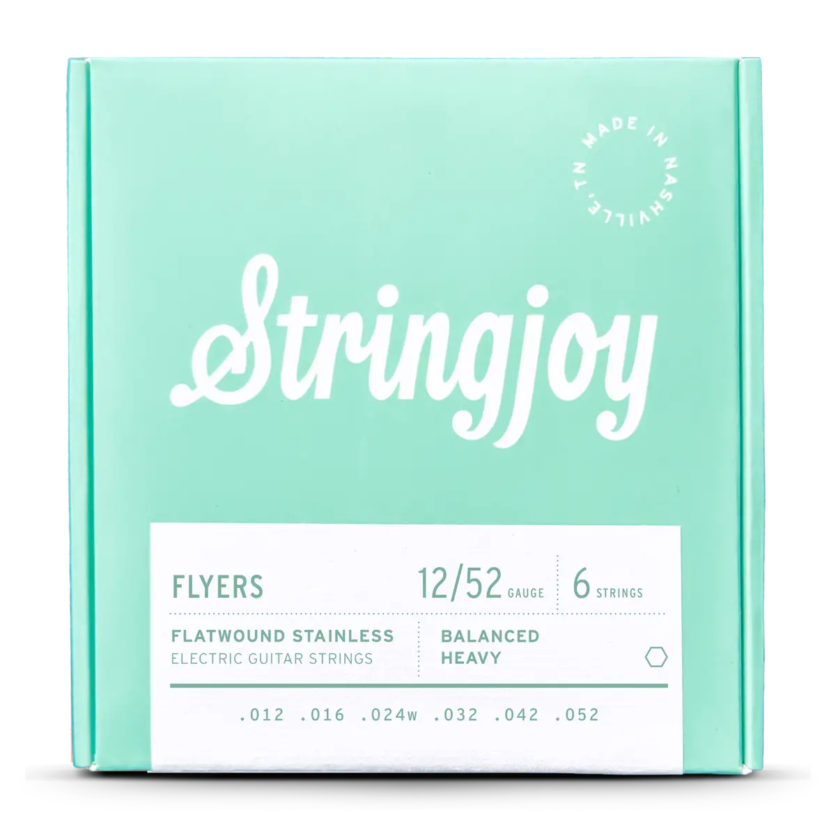 Stringjoy Flyers Flatwound Stainless Electric Guitar Strings Balanced Heavy 12-52 1