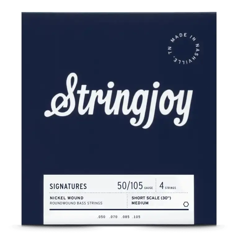 Stringjoy Medium Gauge (50-105) 4 String Short Scale Nickel Wound Bass Guitar Strings 1