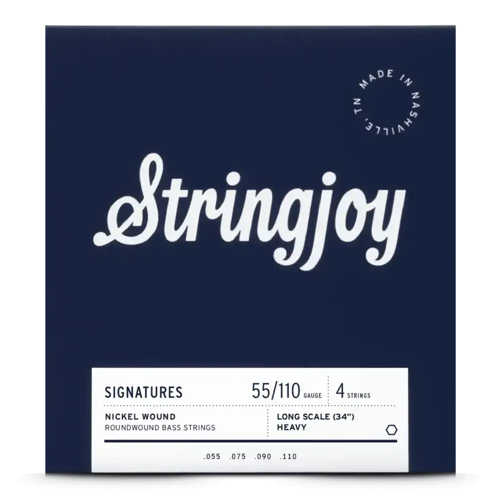 Stringjoy Heavy Gauge (55-110) 4 String Long Scale Nickel Wound Bass Guitar Strings 1