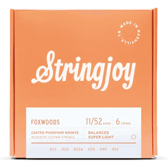 Stringjoy Foxwoods | Super Light Gauge (11-52) Coated Phosphor Bronze Acoustic Guitar Strings 1