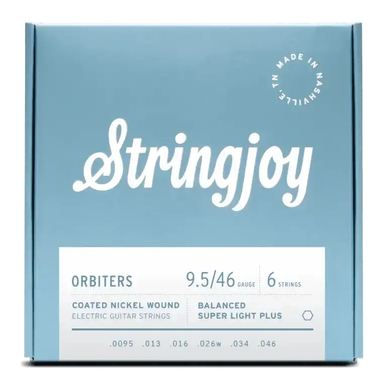 Stringjoy Orbiters | Balanced Super Light Plus Gauge (9.5-46) Coated Nickel Wound Electric Guitar Strings 1