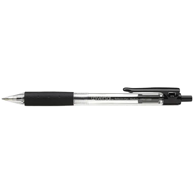 Ergonomic Retractable Ballpoint Pens - Smooth-Flowing Black Ink, 1Mm Fine Tip, Comfort Grip - Retractable Design For Office, School, Home, And Professional Use 1