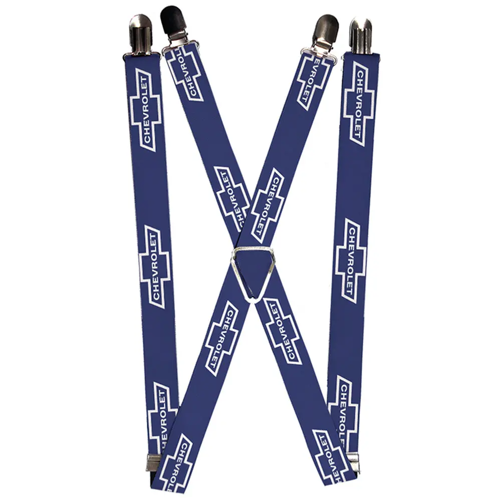1965 Chevrolet Bowtie Blue & White - Suspenders - 1.0" 1