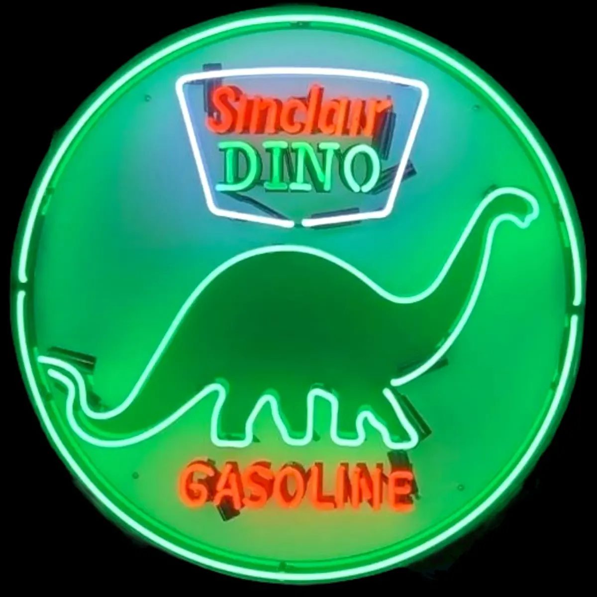 Sinclair Dino Gasoline Neon Porcelain Sign With Can 1