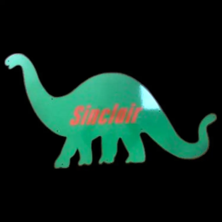 Sinclair Green Dino Large Die Cut Porcelain Enamel Sign 1