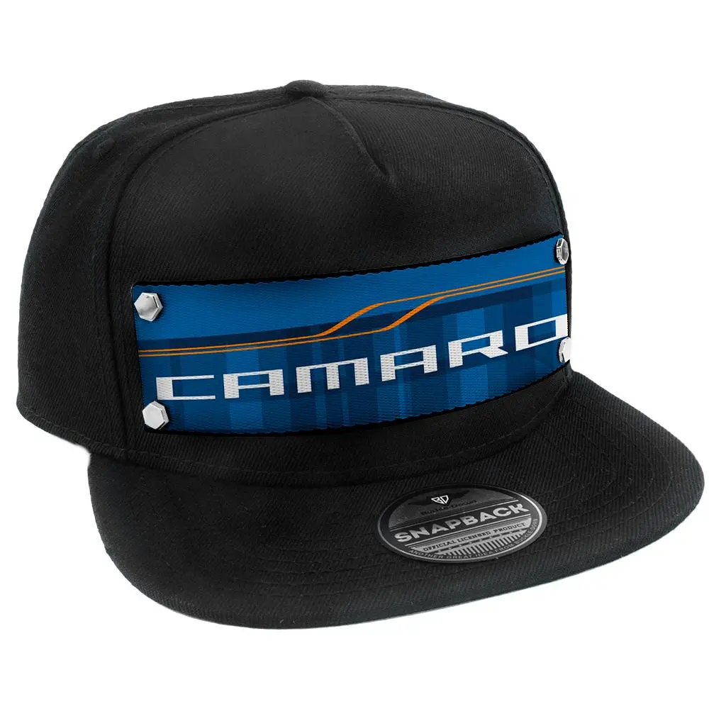 Camaro Ss Abstract Embellishment Hat Black- Full Color Strap 1
