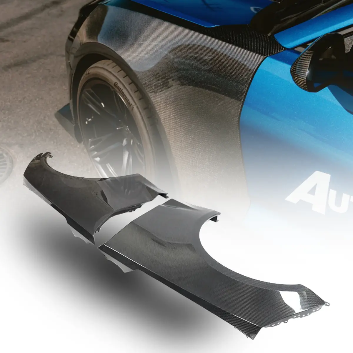 2017-2024 Chevy Camaro Zl1 Oem Gloss Carbon Fiber Fenders 1