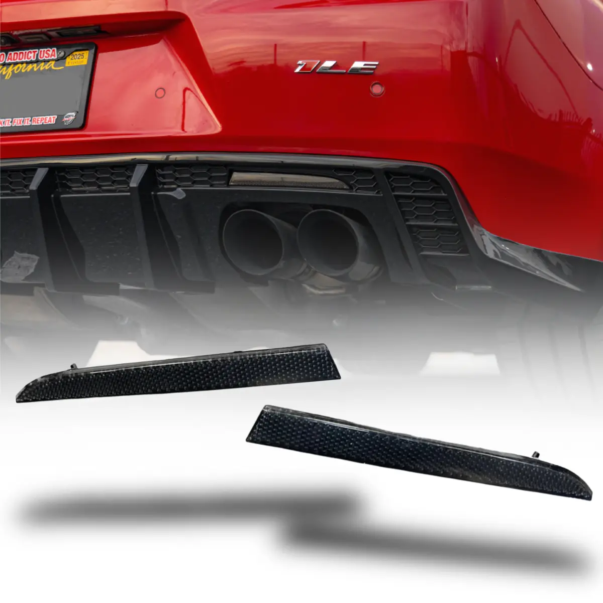 2016-2024 Chevy Camaro Smoked Rear Diffuser Reflectors - Auto Addict Usa 1