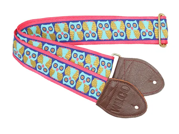 Souldier Wilco Vegan Signature Blue And Gold Owls Guitar Strap *Free Shipping In The Usa* 1