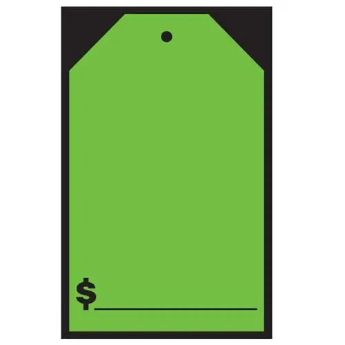 Vibrant Green Blank Price Window Stickers & Hang Tags – Large 7" X 11" – Durable Vinyl Decals For Car Dealerships & Retail Pricing Displays 1