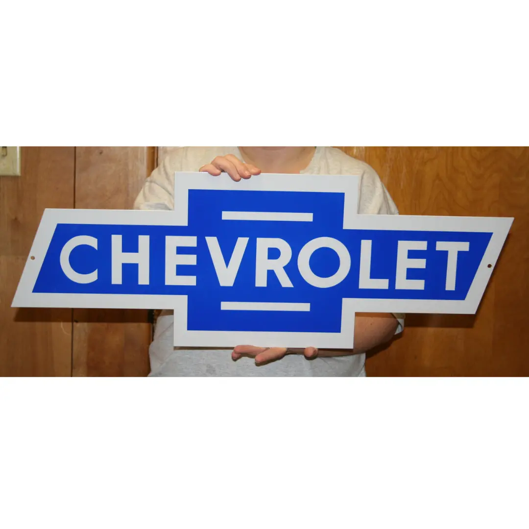Vintage Chevrolet Bowtie Steel Sign 1
