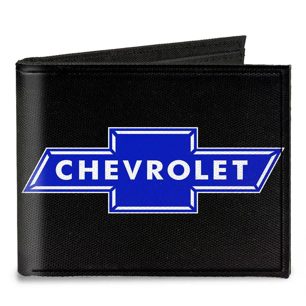 Chevy Bowtie Logo Canvas Bi-Fold Wallet - Blue 1