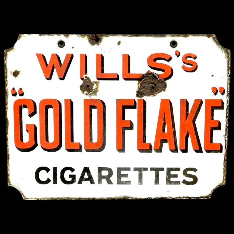 Will's Gold Flake Cigarettes Porcelain Enamel Vintage Metal Reproduction 1