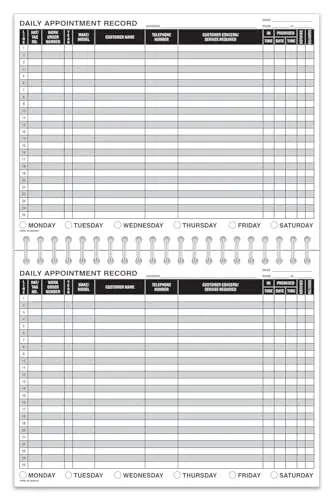 Daily Appointment Record Log Books – 8.5" × 11" Spiral Bound Planner – Durable 90# Paper Notebook For Auto Repair Shops, Mechanics, Service Advisors & Daily Tracking - 100 Pages/Book 1