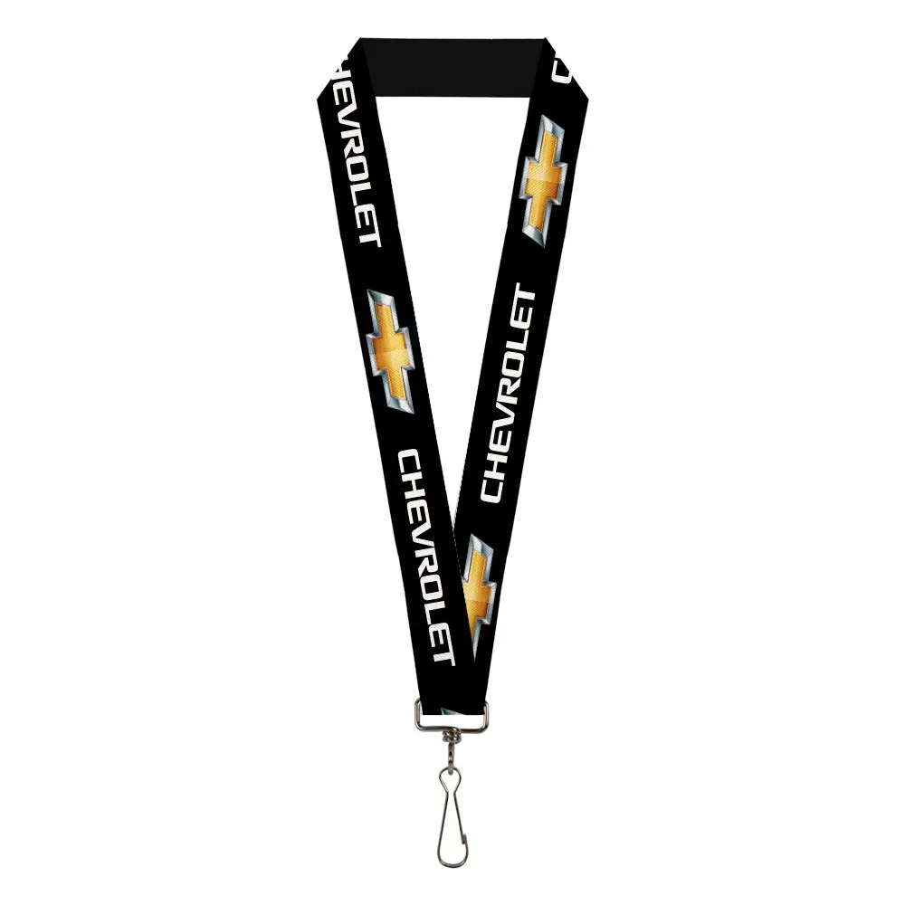 Chevrolet Bowtie Black & Gold Lanyard - 1.0" 1